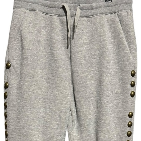 CYNTHIA ROWLEY Gray Women’s Jogger Pants with Side Stud Detail - Picture 4 of 8